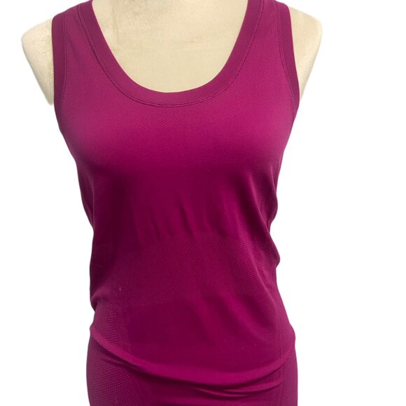 Athleta Magenta Pink Workout Momentum Seamless Tank, Small - Picture 2 of 6